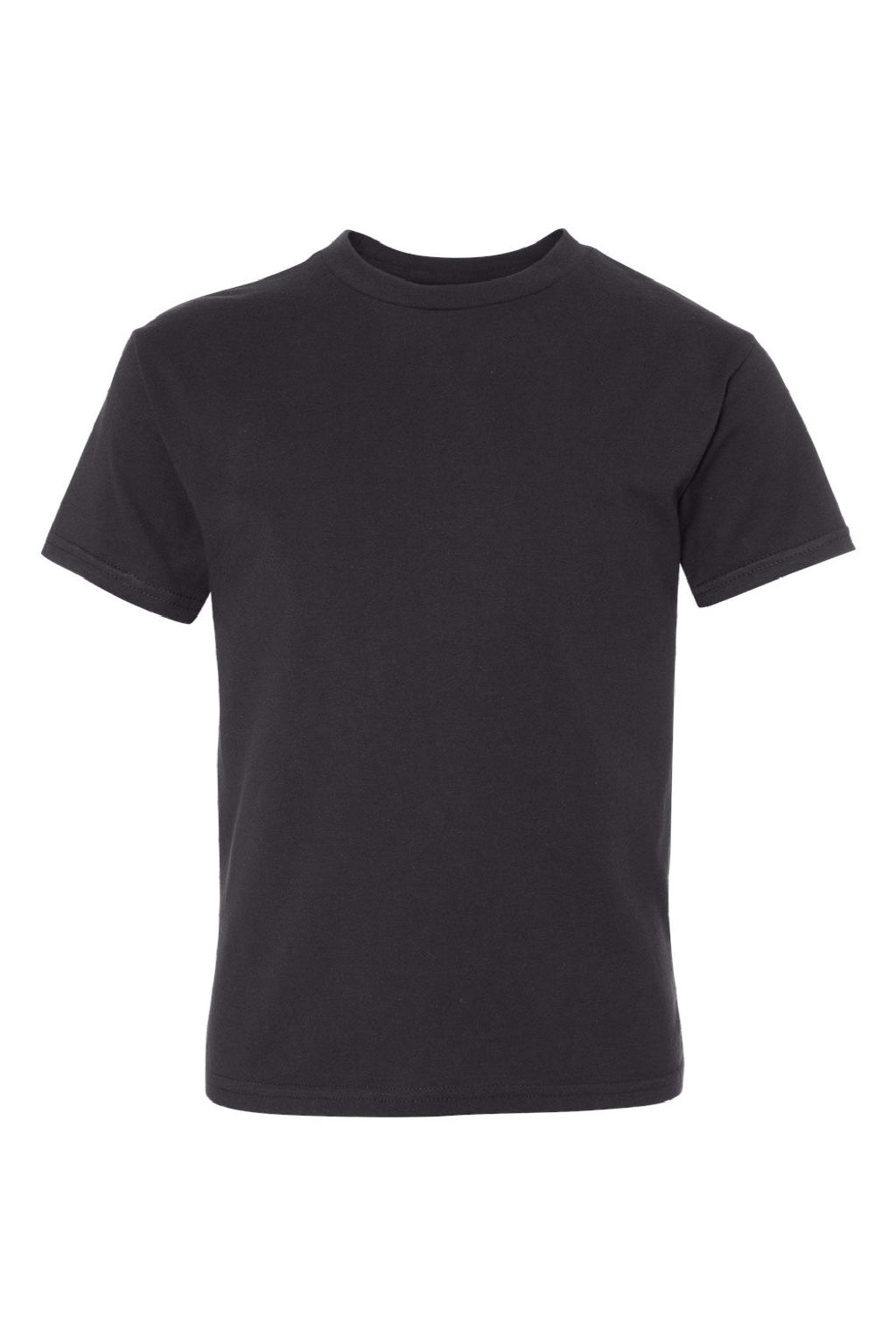Hanes 498Y Youth Perfect-T Short Sleeve Crewneck T-Shirt Black Flat Front