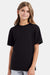 Hanes 498Y Youth Perfect-T Short Sleeve Crewneck T-Shirt Black Model Front
