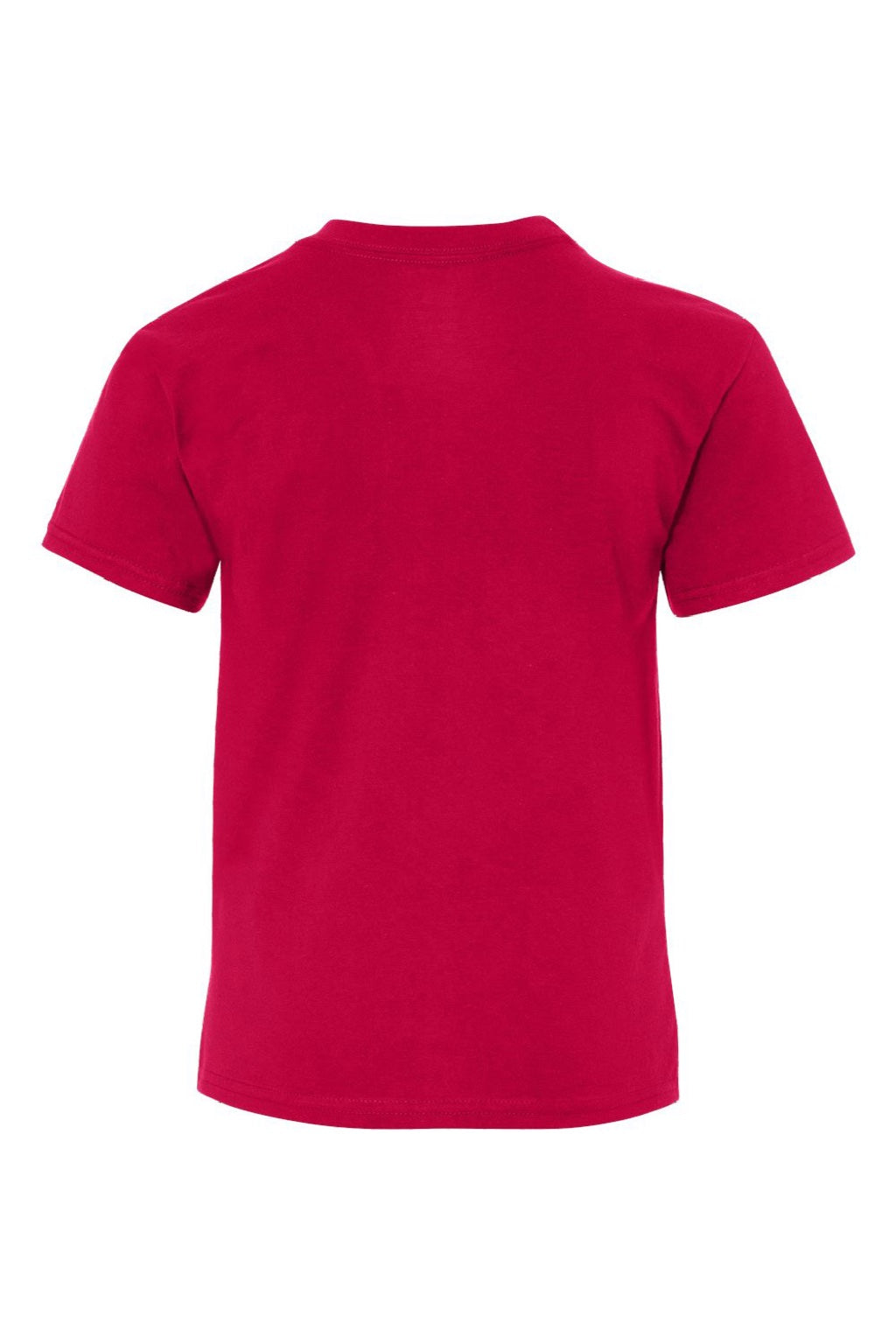 Hanes 498Y Youth Perfect-T Short Sleeve Crewneck T-Shirt Deep Red Flat Back
