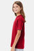 Hanes 498Y Youth Perfect-T Short Sleeve Crewneck T-Shirt Deep Red Model Side