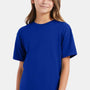 Hanes Youth Perfect-T Short Sleeve Crewneck T-Shirt - Deep Royal Blue
