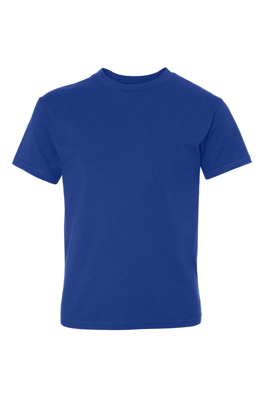 Hanes 498Y Youth Perfect-T Short Sleeve Crewneck T-Shirt Deep Royal Blue Flat Front