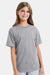 Hanes 498Y Youth Perfect-T Short Sleeve Crewneck T-Shirt Light Steel Grey Model Front