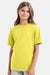Hanes 498Y Youth Perfect-T Short Sleeve Crewneck T-Shirt Yellow Model Front