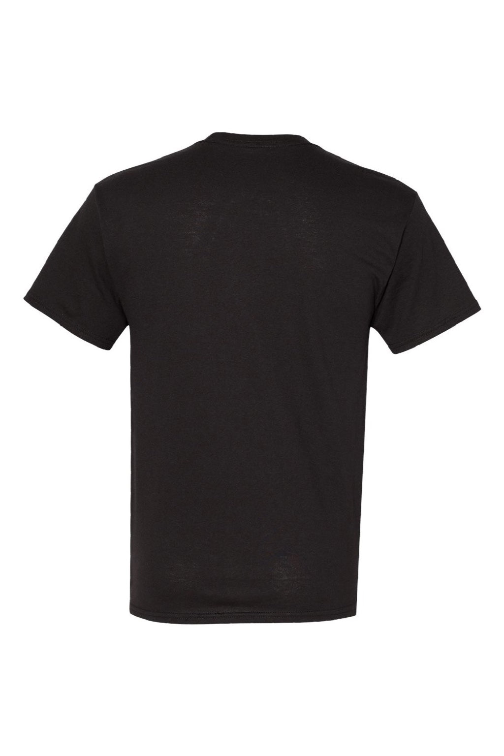 Hanes 5170 Mens EcoSmart Short Sleeve Crewneck T-Shirt Black Flat Back