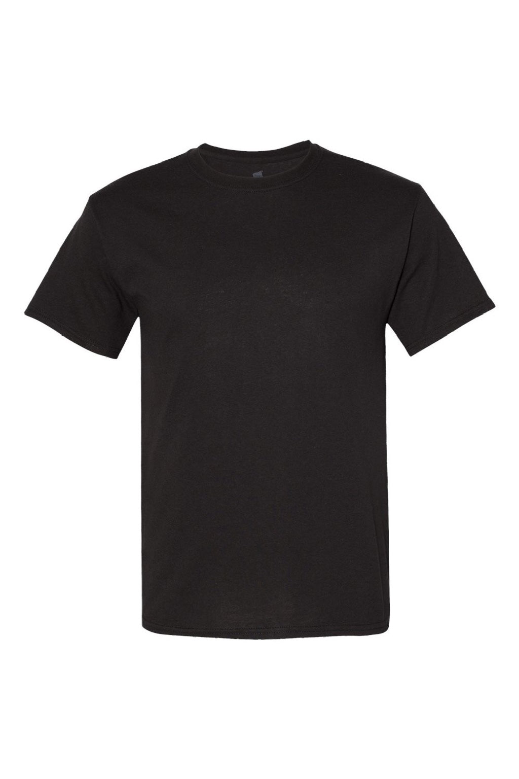 Hanes 5170 Mens EcoSmart Short Sleeve Crewneck T-Shirt Black Flat Front