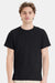 Hanes 5170 Mens EcoSmart Short Sleeve Crewneck T-Shirt Black Model Front