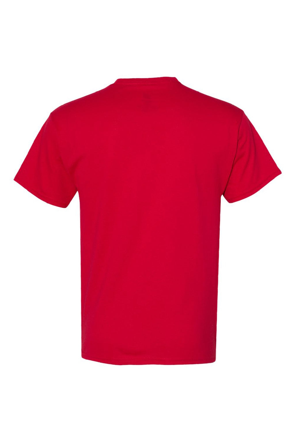 Hanes 5170 Mens EcoSmart Short Sleeve Crewneck T-Shirt Deep Red Flat Back