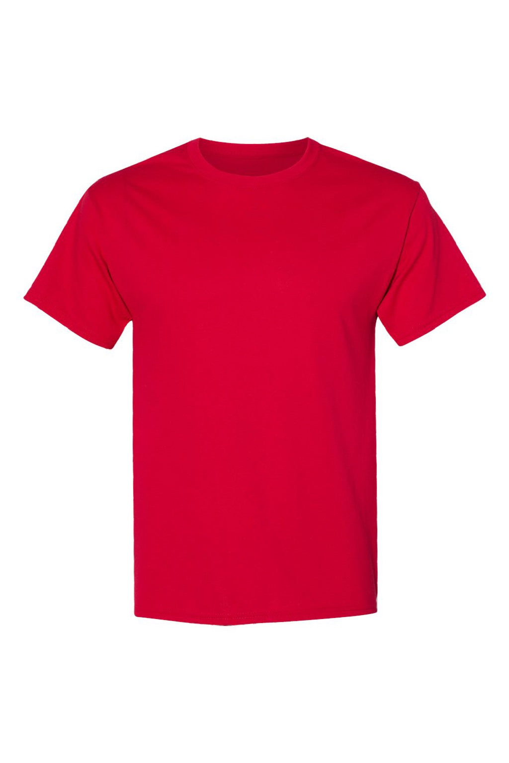 Hanes 5170 Mens EcoSmart Short Sleeve Crewneck T-Shirt Deep Red Flat Front