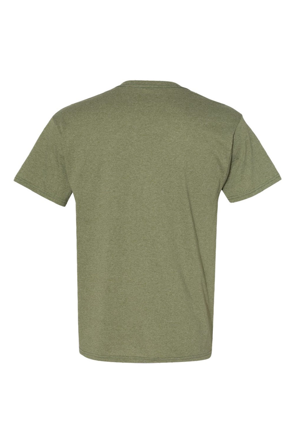 Hanes 5170 Mens EcoSmart Short Sleeve Crewneck T-Shirt Heather Green Flat Back