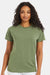 Hanes 5170 Mens EcoSmart Short Sleeve Crewneck T-Shirt Heather Green Model Front