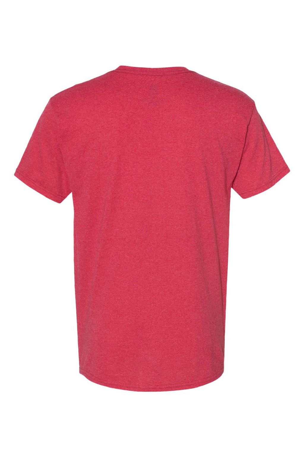 Hanes 5170 Mens EcoSmart Short Sleeve Crewneck T-Shirt Heather Red Flat Back
