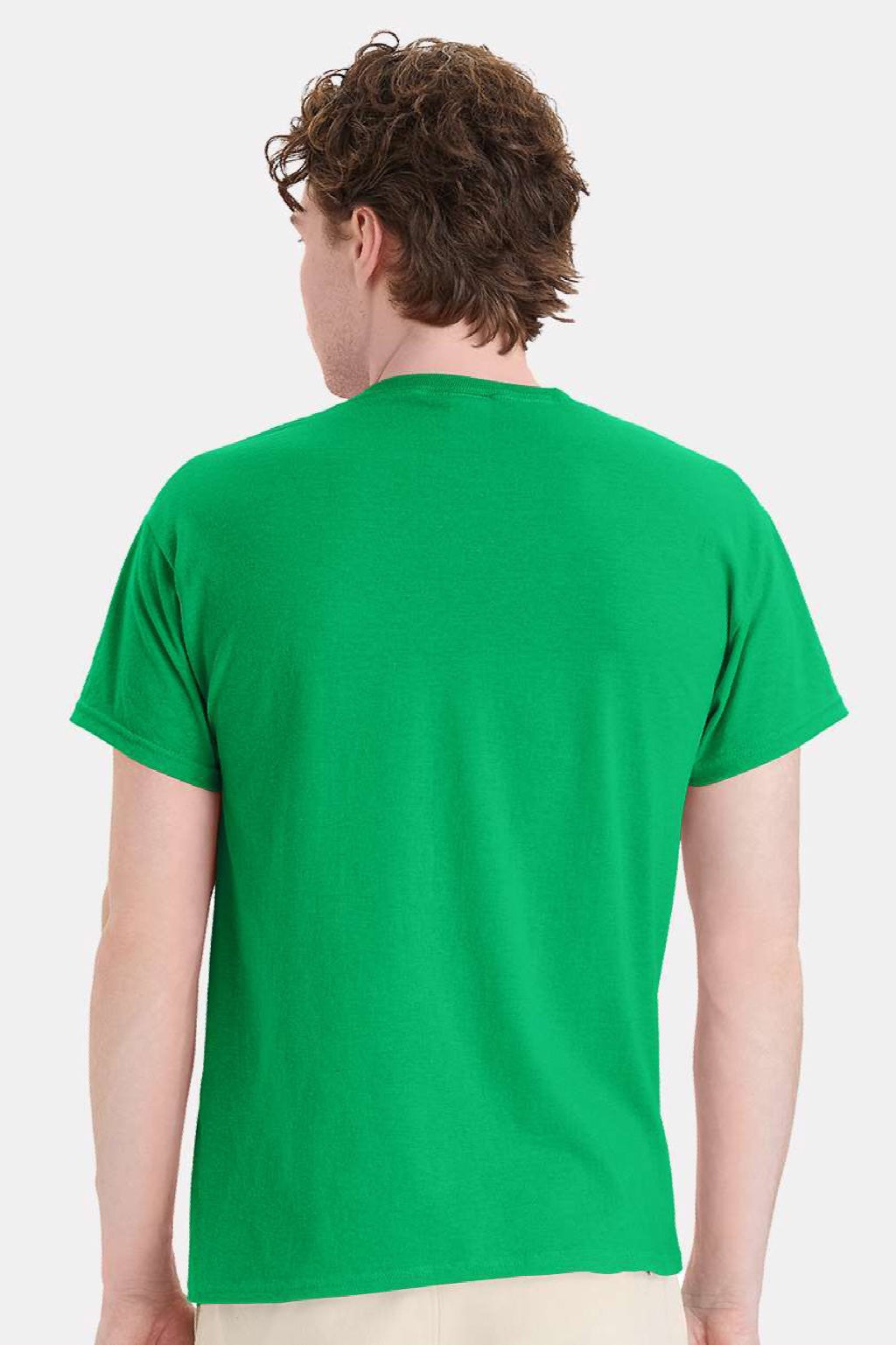Hanes 5170 Mens EcoSmart Short Sleeve Crewneck T-Shirt Kelly Green Model Back