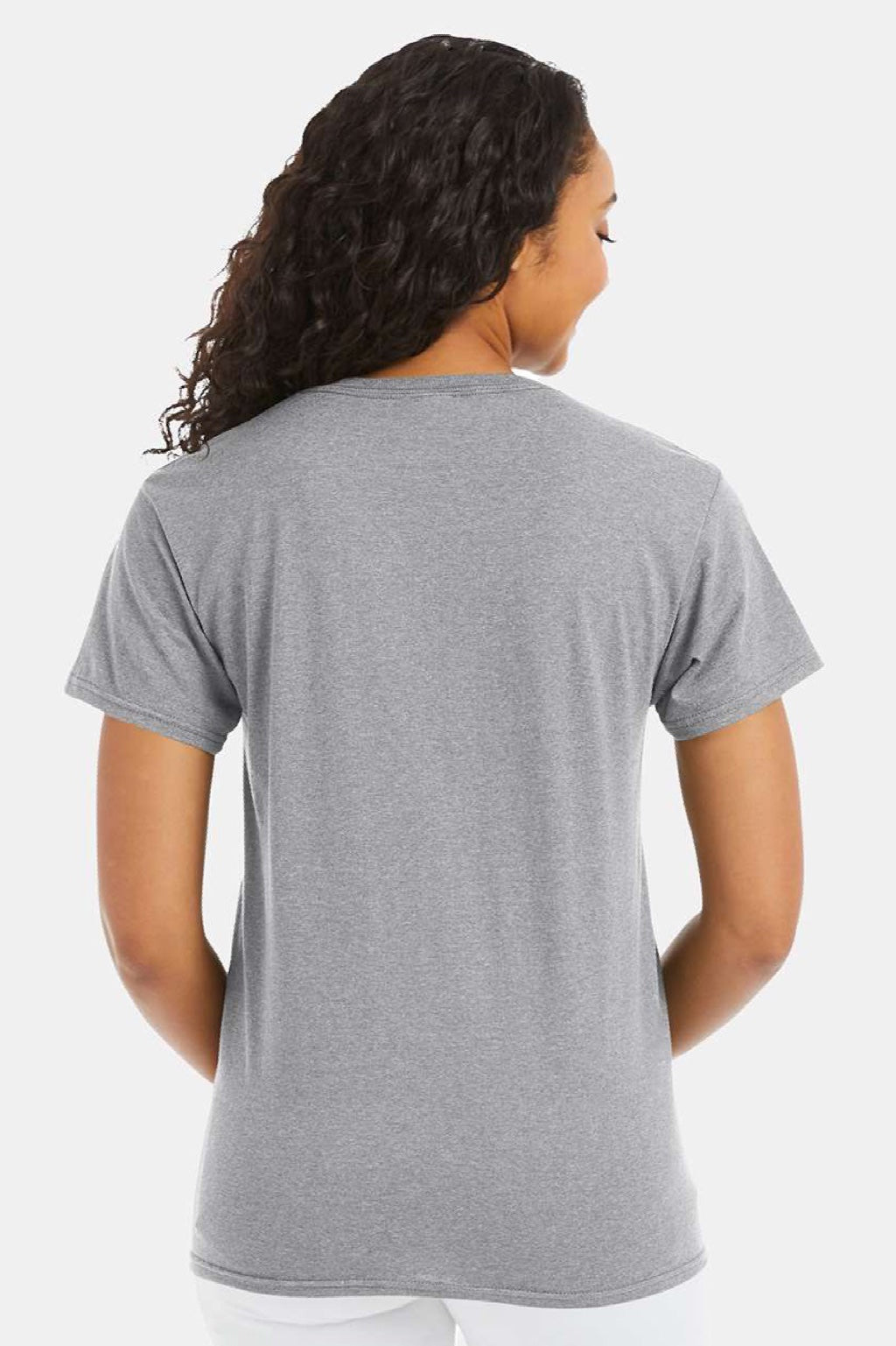 Hanes 5170 Mens EcoSmart Short Sleeve Crewneck T-Shirt Light Steel Grey Model Back