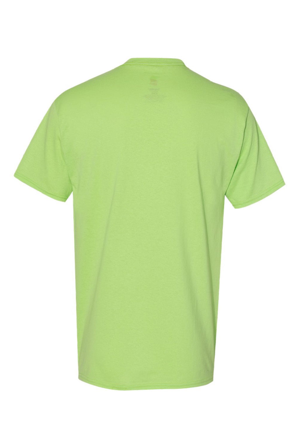 Hanes 5170 Mens EcoSmart Short Sleeve Crewneck T-Shirt Lime Green Flat Back