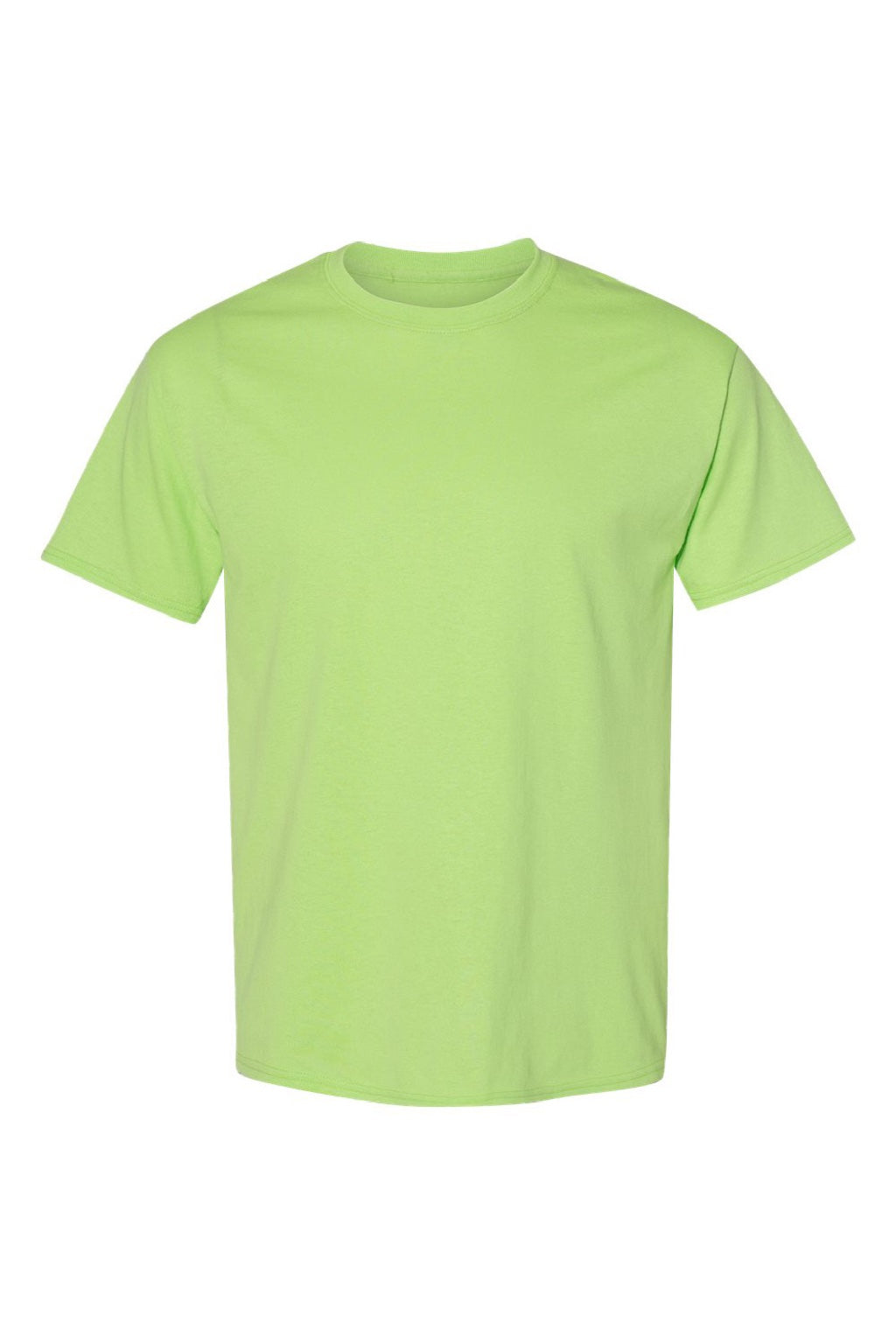 Hanes 5170 Mens EcoSmart Short Sleeve Crewneck T-Shirt Lime Green Flat Front