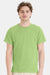 Hanes 5170 Mens EcoSmart Short Sleeve Crewneck T-Shirt Lime Green Model Front