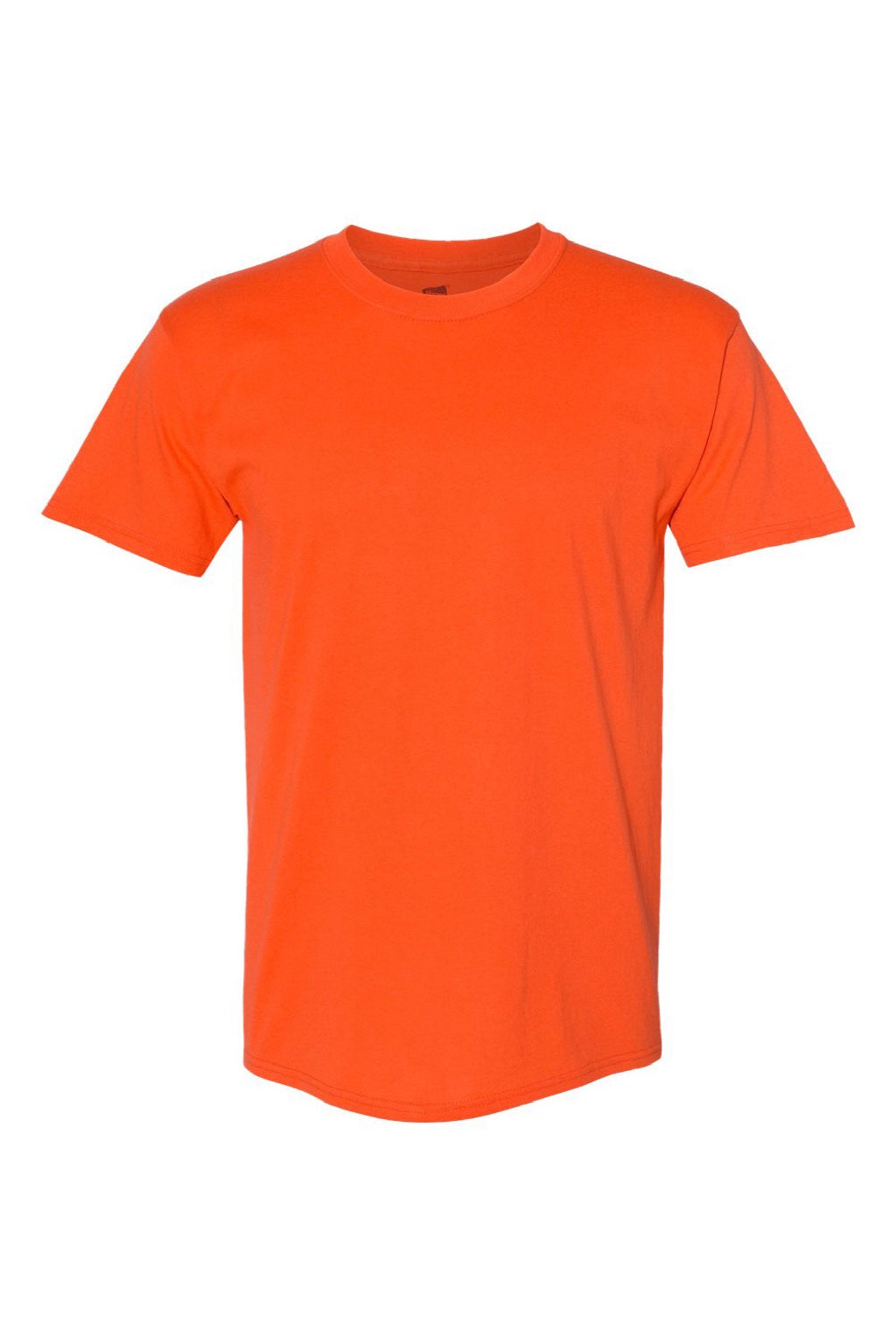 Hanes 5170 Mens EcoSmart Short Sleeve Crewneck T-Shirt Orange Flat Front