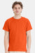Hanes 5170 Mens EcoSmart Short Sleeve Crewneck T-Shirt Orange Model Front