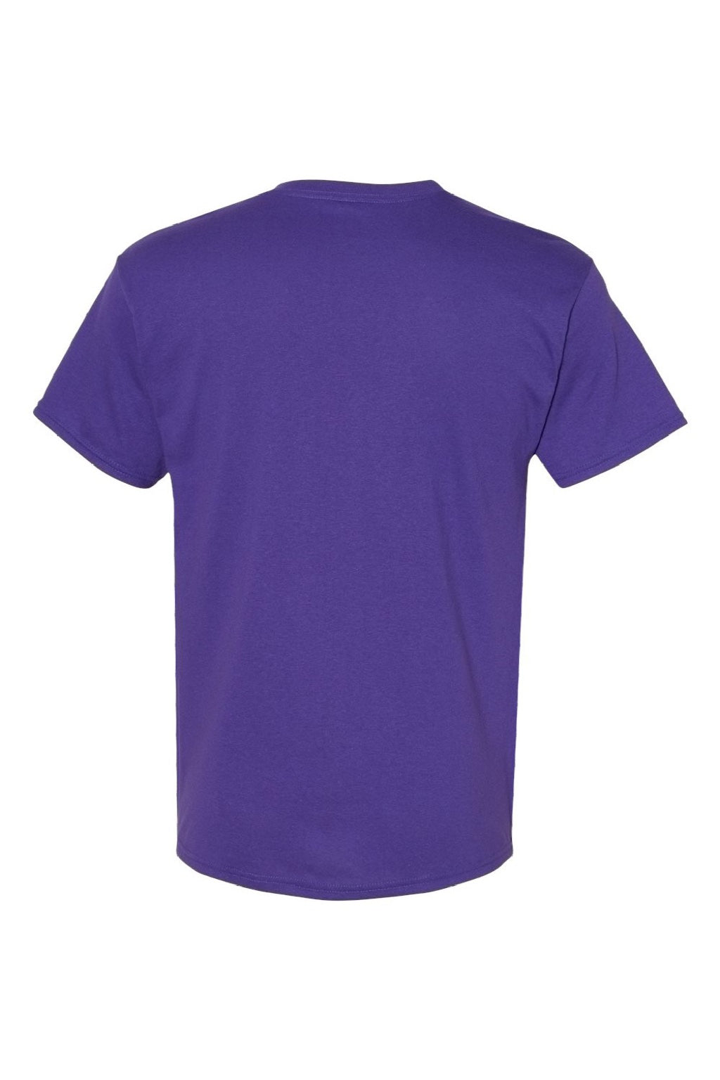Hanes 5170 Mens EcoSmart Short Sleeve Crewneck T-Shirt Purple Flat Back