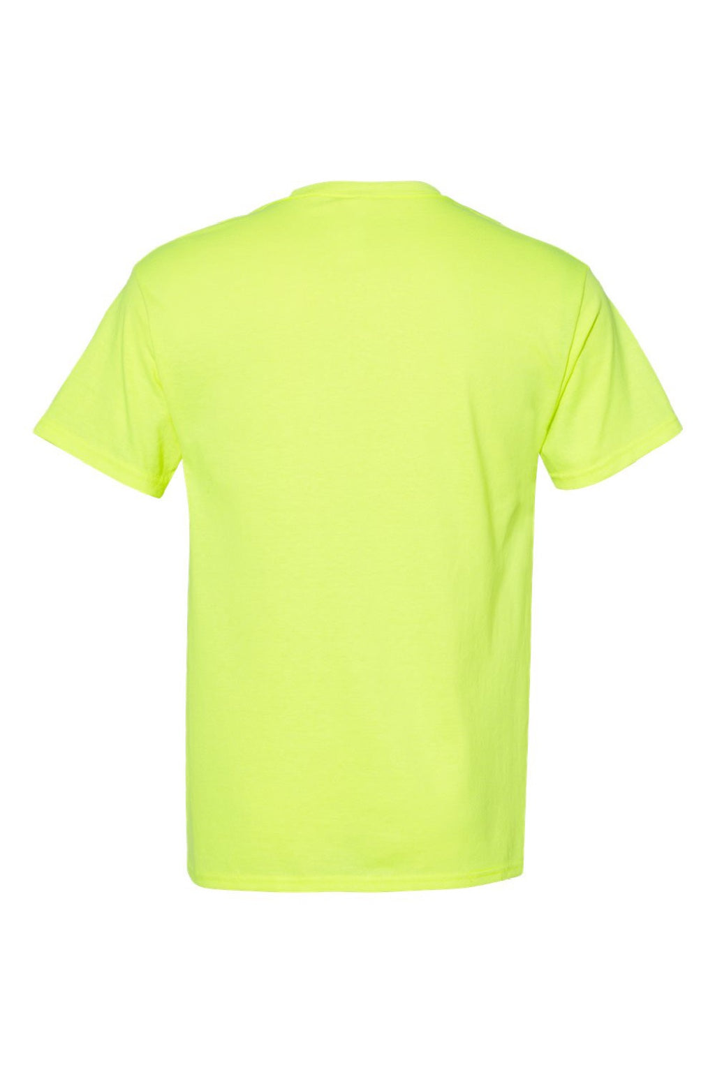 Hanes 5170 Mens EcoSmart Short Sleeve Crewneck T-Shirt Safety Green Flat Back
