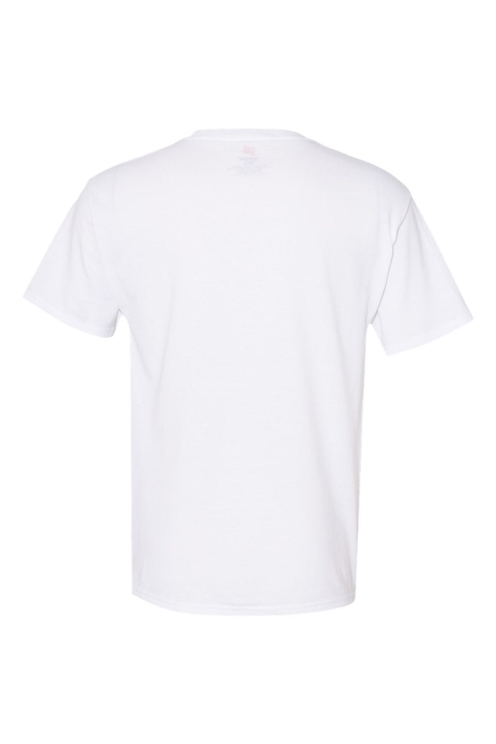 Hanes 5170 Mens EcoSmart Short Sleeve Crewneck T-Shirt White Flat Back