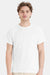Hanes 5170 Mens EcoSmart Short Sleeve Crewneck T-Shirt White Model Front