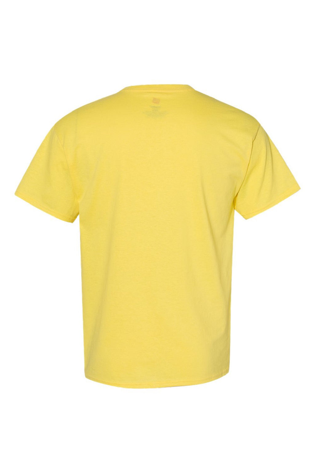 Hanes 5170 Mens EcoSmart Short Sleeve Crewneck T-Shirt Yellow Flat Back