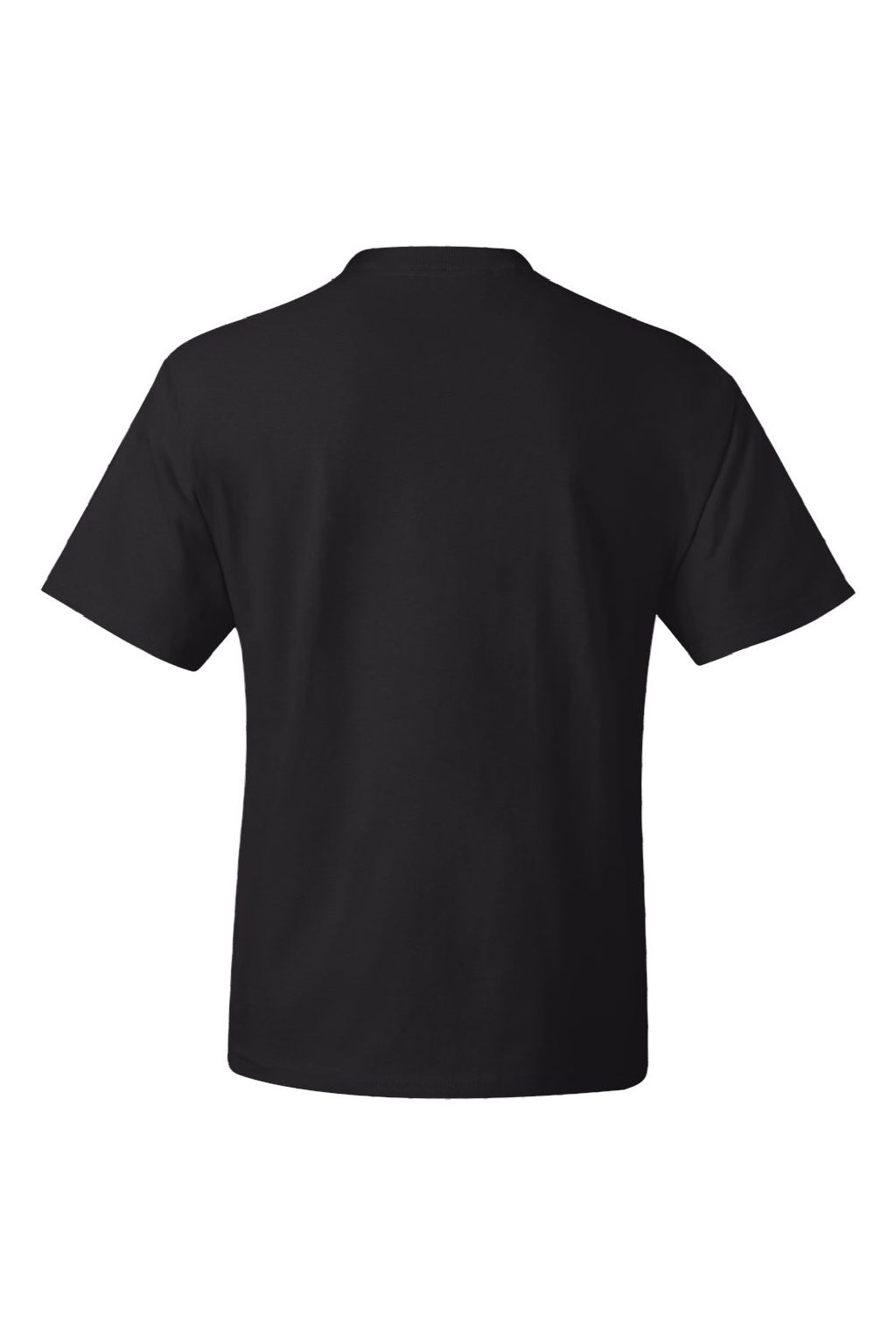 Hanes 5180/518T Mens Beefy-T Short Sleeve Crewneck T-Shirt Black Flat Back