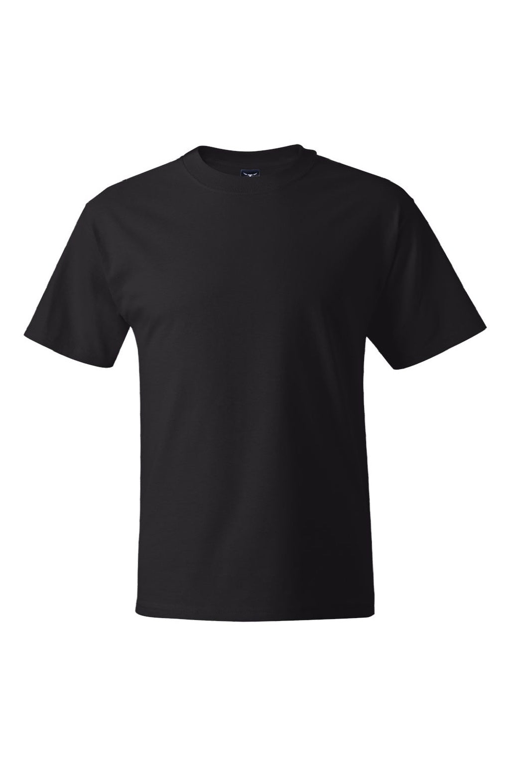 Hanes 5180/518T Mens Beefy-T Short Sleeve Crewneck T-Shirt Black Flat Front