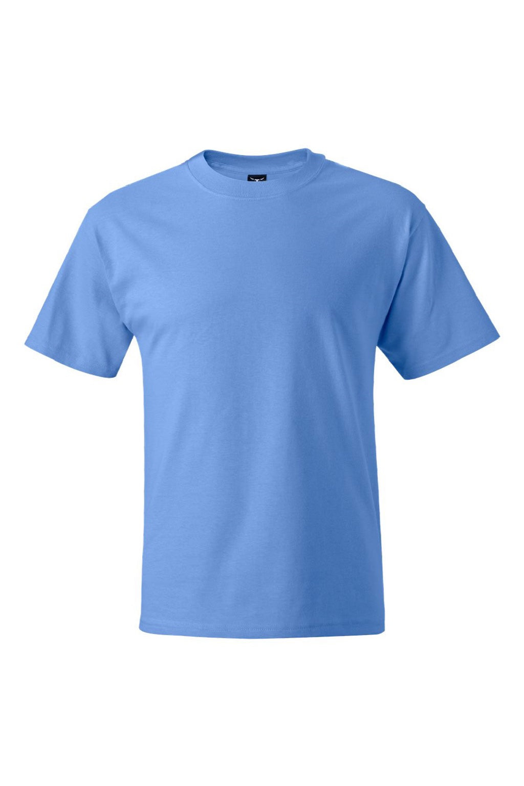 Hanes 5180/518T Mens Beefy-T Short Sleeve Crewneck T-Shirt Carolina Blue Flat Front