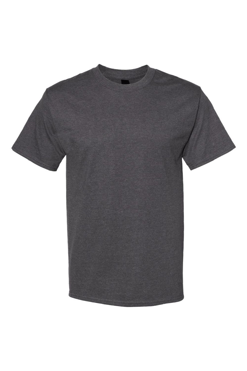 Hanes 5180/518T Mens Beefy-T Short Sleeve Crewneck T-Shirt Heather Charcoal Grey Flat Front
