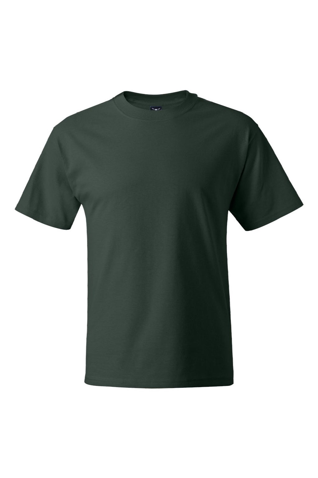 Hanes 5180/518T Mens Beefy-T Short Sleeve Crewneck T-Shirt Deep Forest Green Flat Front