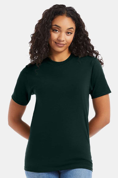 Hanes 5180/518T Mens Beefy-T Short Sleeve Crewneck T-Shirt Deep Forest Green Model Front