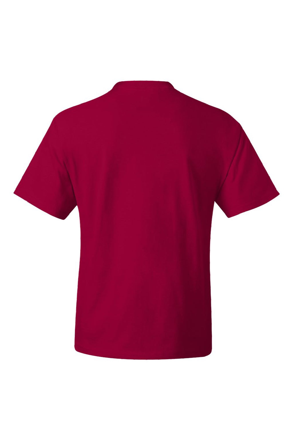 Hanes 5180/518T Mens Beefy-T Short Sleeve Crewneck T-Shirt Deep Red Flat Back