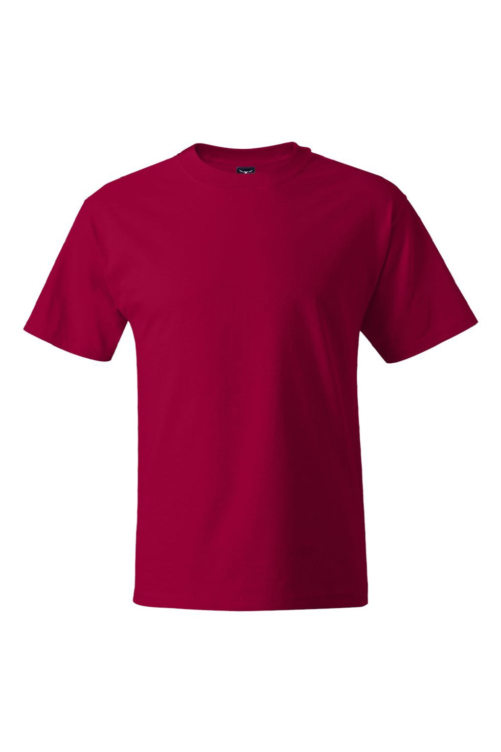 Hanes 5180/518T Mens Beefy-T Short Sleeve Crewneck T-Shirt Deep Red Flat Front