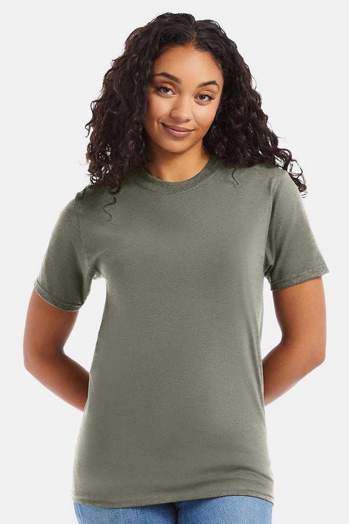 Hanes_5180_Fatigue_Green_Front