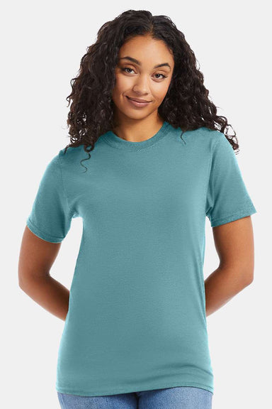 Hanes 5180/518T Mens Beefy-T Short Sleeve Crewneck T-Shirt Clay Green Model Front