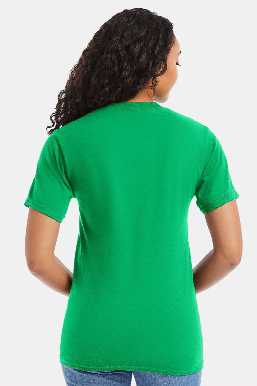 Hanes 5180/518T Mens Beefy-T Short Sleeve Crewneck T-Shirt Kelly Green Model Back