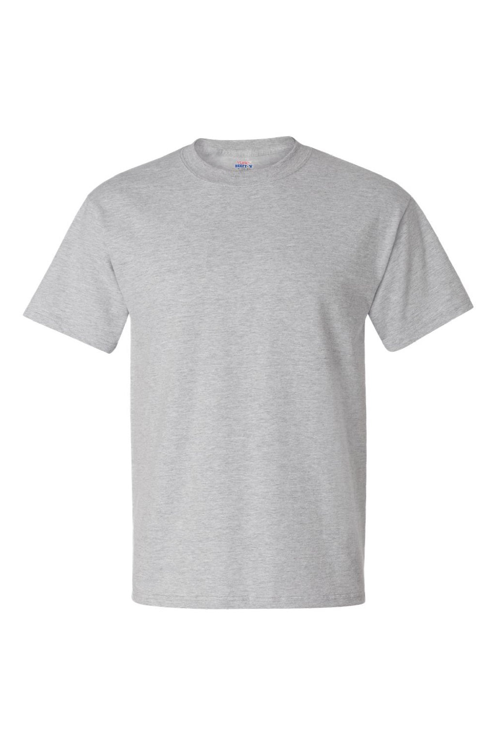 Hanes 5180/518T Mens Beefy-T Short Sleeve Crewneck T-Shirt Light Steel Grey Flat Front