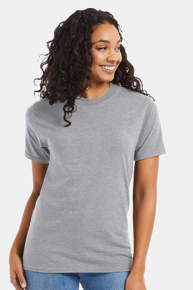 Hanes 5180/518T Mens Beefy-T Short Sleeve Crewneck T-Shirt Light Steel Grey Model Front