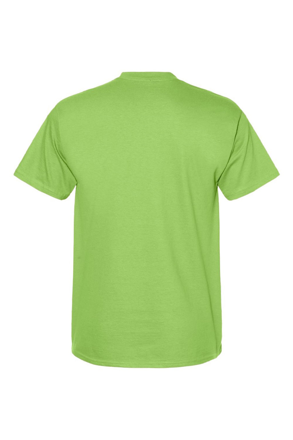 Hanes 5180/518T Mens Beefy-T Short Sleeve Crewneck T-Shirt Lime Green Flat Back