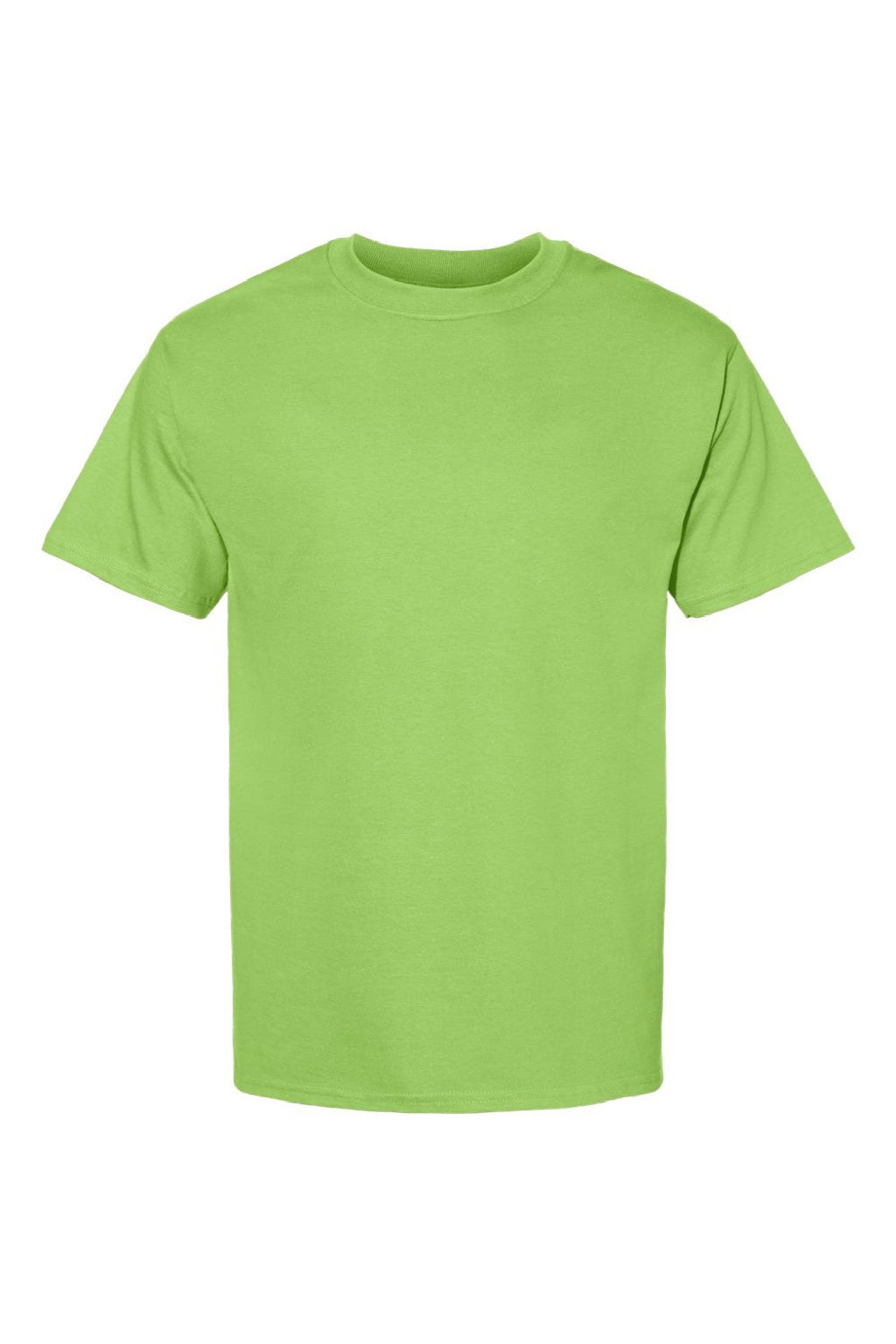 Hanes 5180/518T Mens Beefy-T Short Sleeve Crewneck T-Shirt Lime Green Flat Front