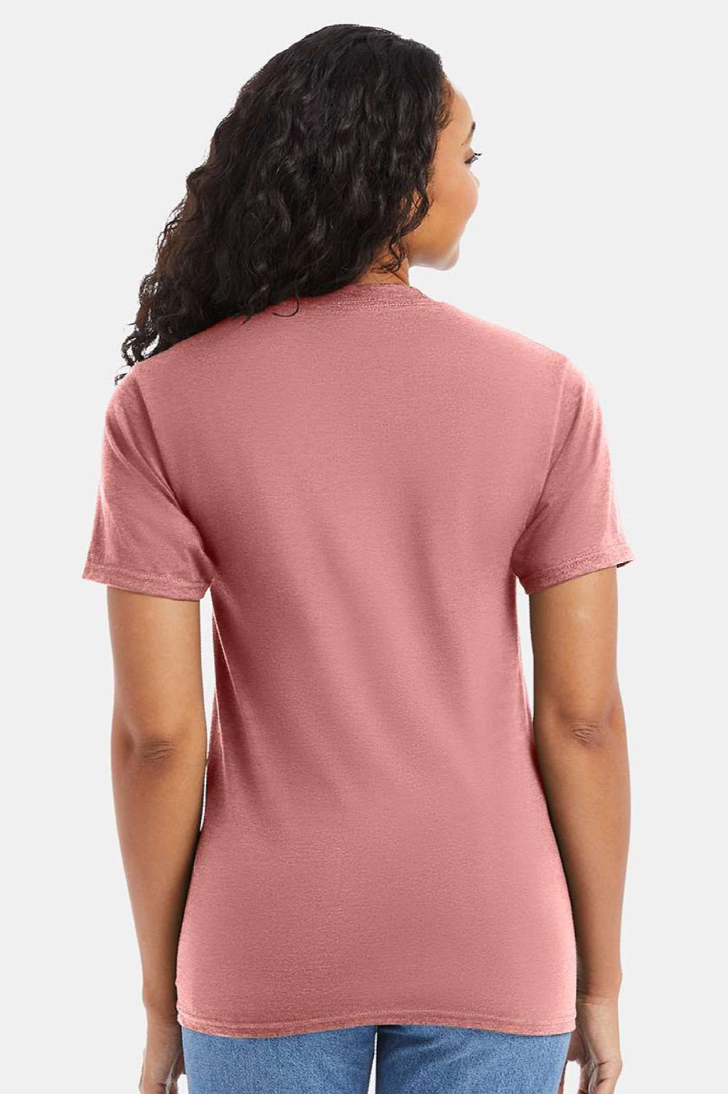 Hanes 5180/518T Mens Beefy-T Short Sleeve Crewneck T-Shirt Mauve Model Back