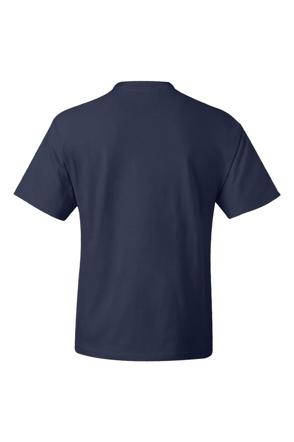 Hanes 5180/518T Mens Beefy-T Short Sleeve Crewneck T-Shirt Navy Blue Flat Back