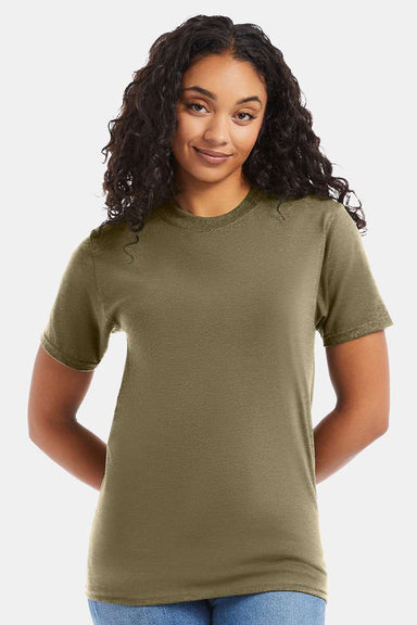 Hanes 5180/518T Mens Beefy-T Short Sleeve Crewneck T-Shirt Oregano Model Front