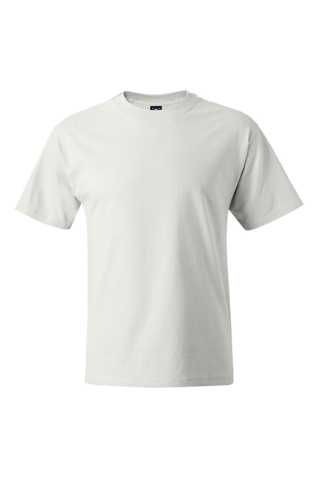 Hanes 5180/518T Mens Beefy-T Short Sleeve Crewneck T-Shirt White Flat Front