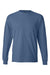 Hanes 5186 Mens Beefy-T Long Sleeve Crewneck T-Shirt Denim Blue Flat Front