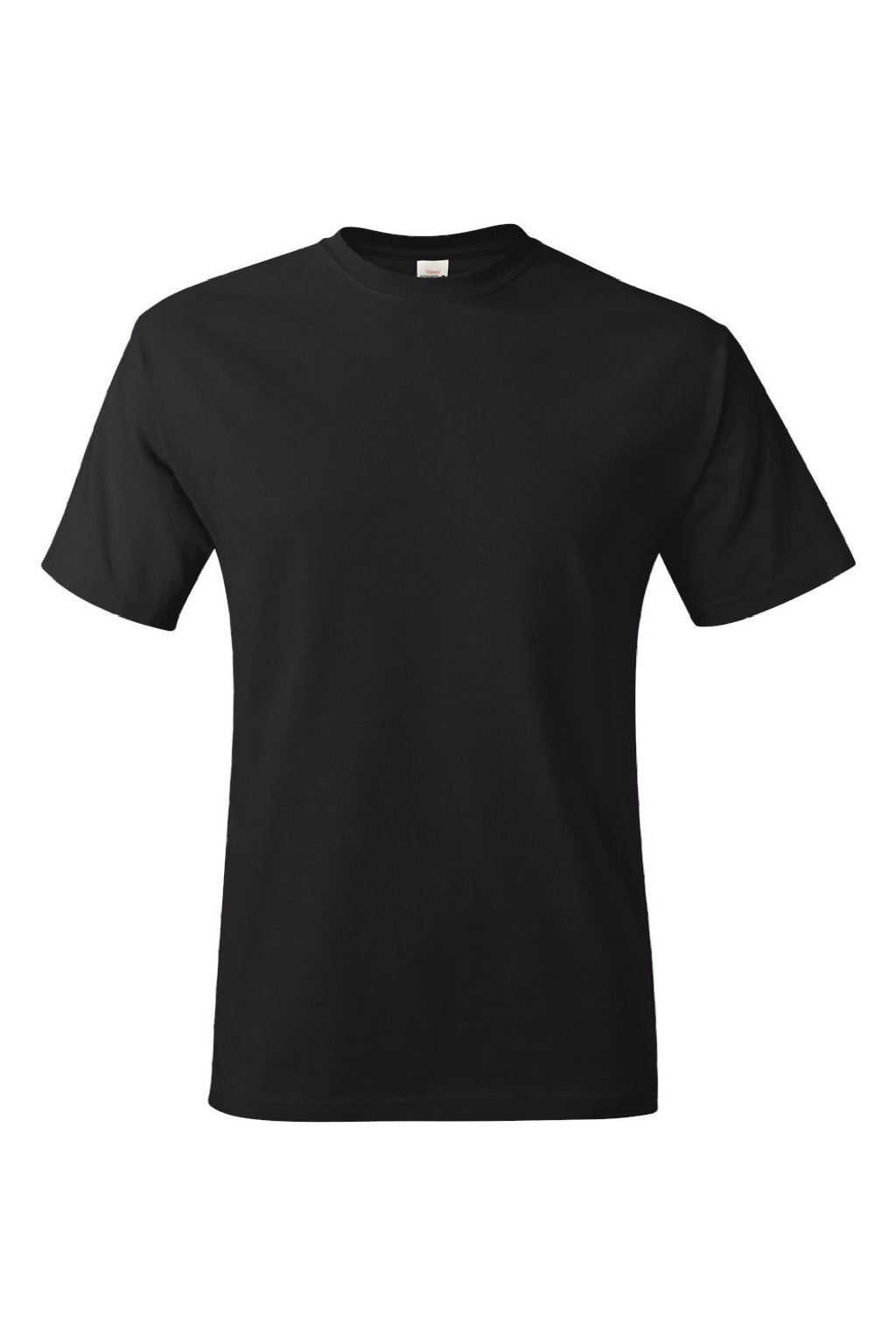 Hanes 5250 Mens Authentic Short Sleeve Crewneck T-Shirt Black Flat Front