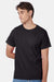 Hanes 5250 Mens Authentic Short Sleeve Crewneck T-Shirt Black Model Front